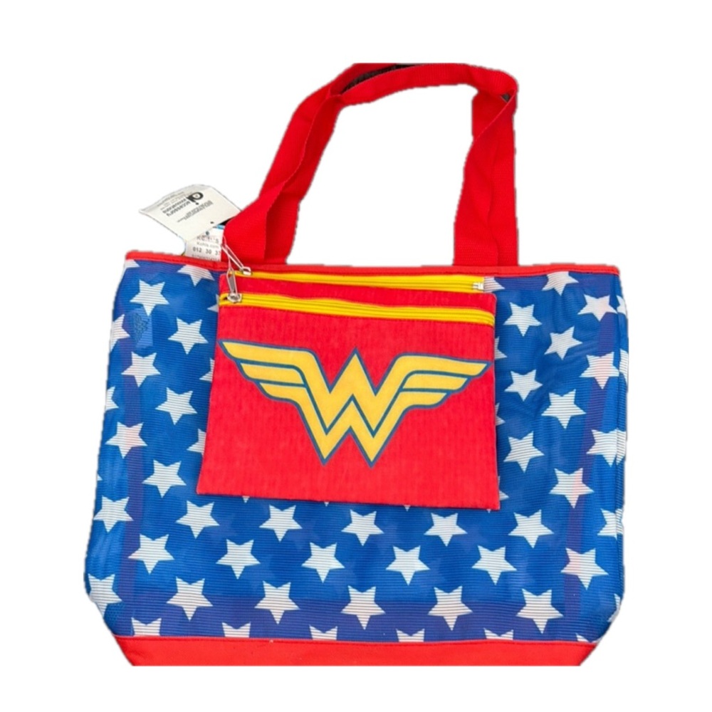 Wonder Woman Star Pattern Tote Bag - Red and Blue